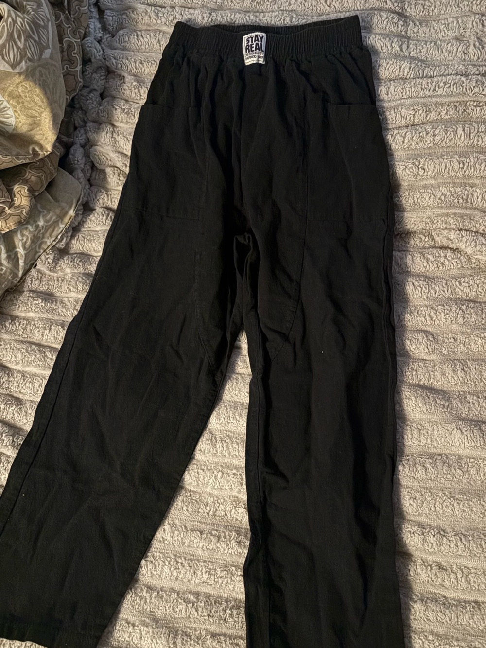 Kids Black Elastic-Waist Joggers by BARROD